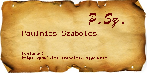 Paulnics Szabolcs névjegykártya